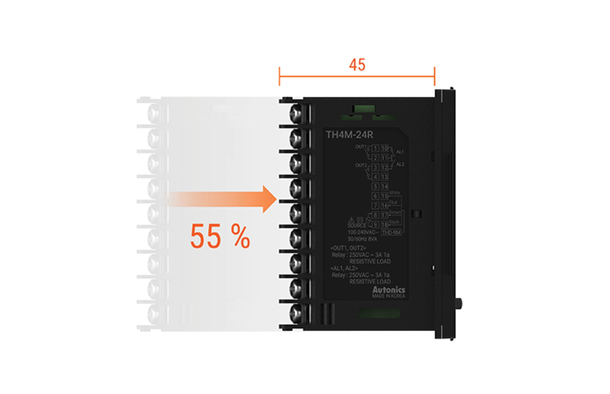 Autonics Teplotny a vlhkostny regulator TH4M