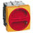 Odpínač zátěže 80 A 3pólový uzamykatelný knoflík žlutá / červená montáž na panel.