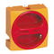 Uzamykateľný gombík červený/žltý 66x66 mm pre 25-63 AMP (veľkosť 1-2) s jedným otvorom