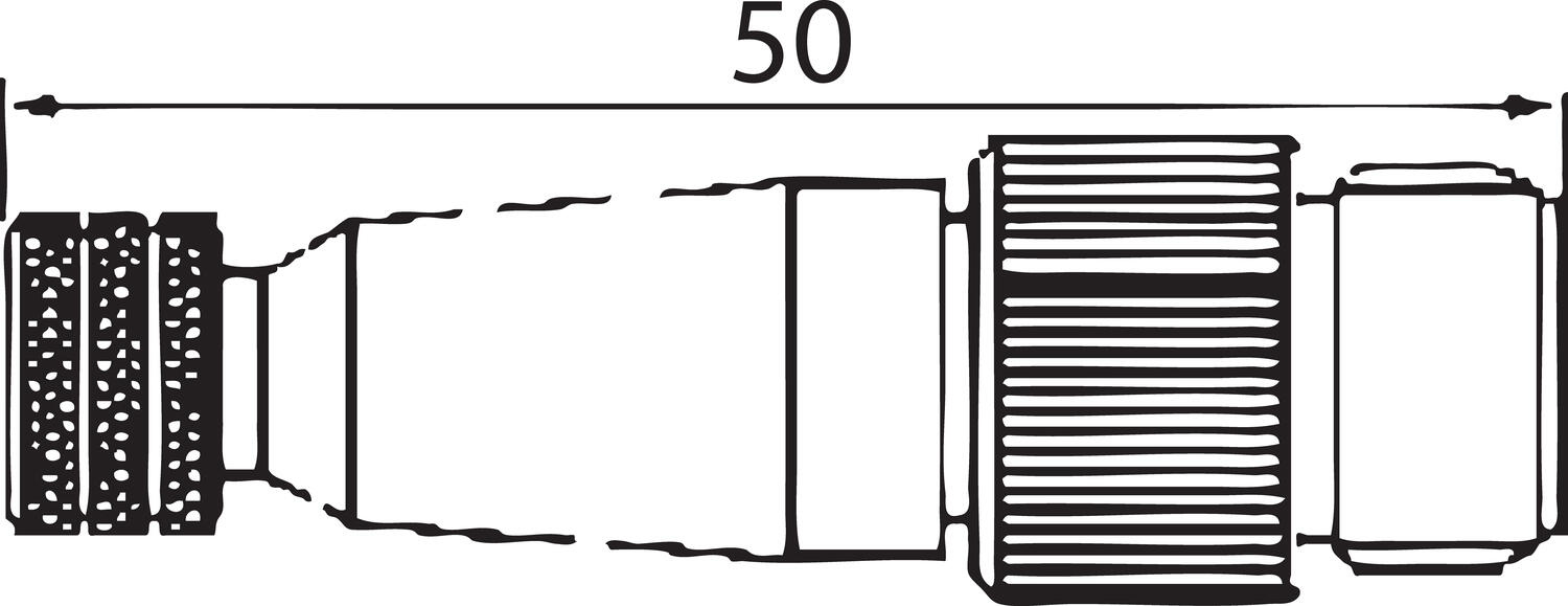 Adapter, M8 female-M12 male, dimension