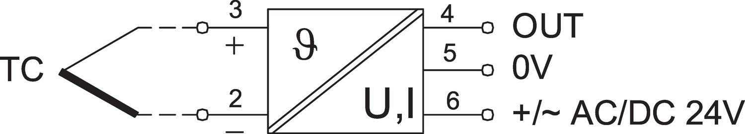 Connecting sketch 2-channel Type J, Converter with several function Type J and K