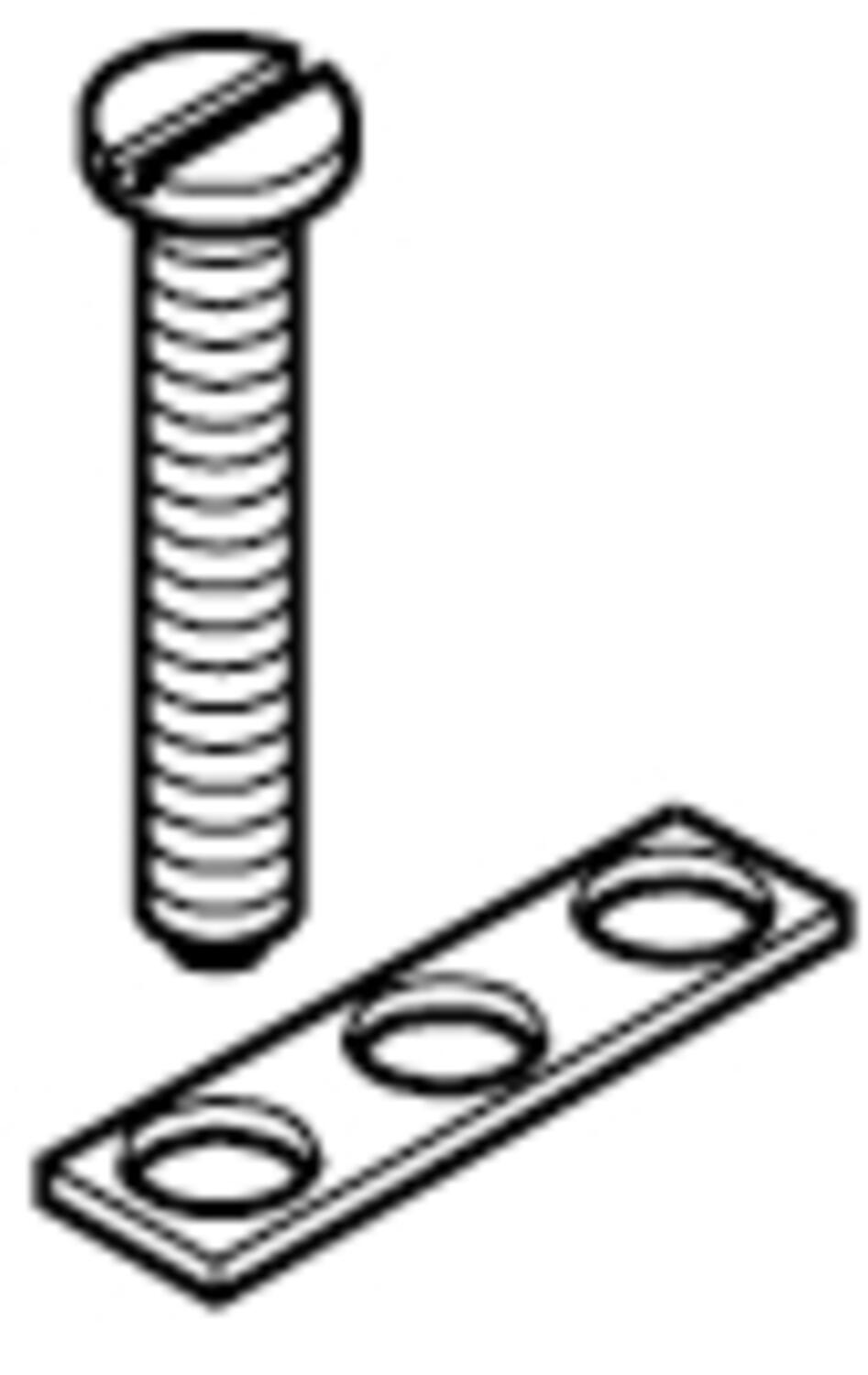 Drawing on rails connector unassembled with screw