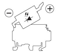Drawing to M4/8.SF, LED-indicator branded with +