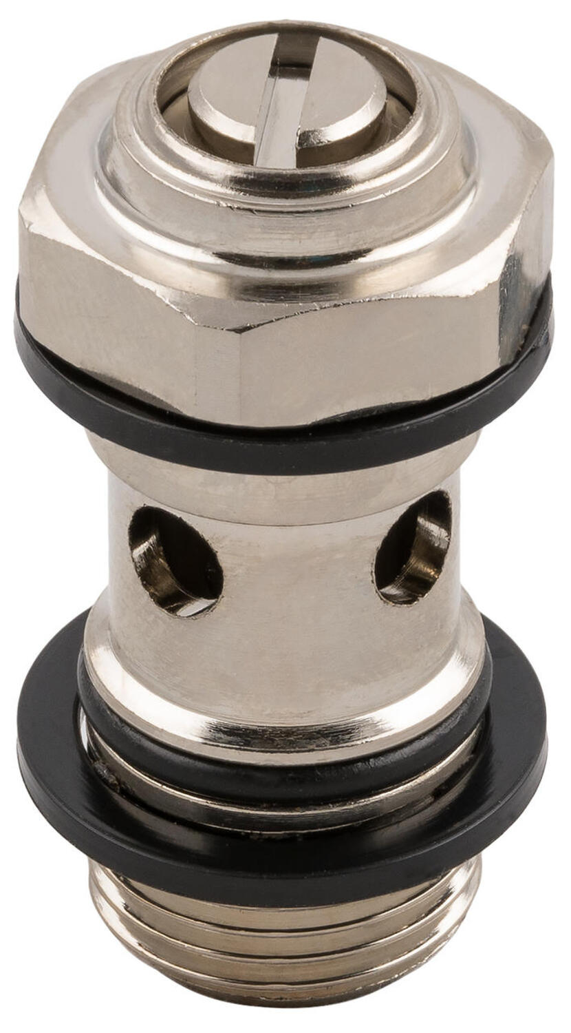 Flow regulator fore banjo connection, with screwdriver-regulation