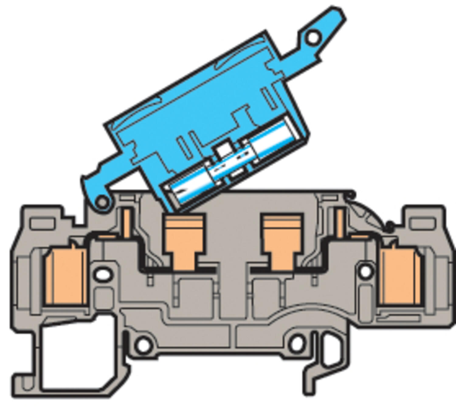 Illustration on ADO-ADO for heavy duty switch terminal block and fuse strip