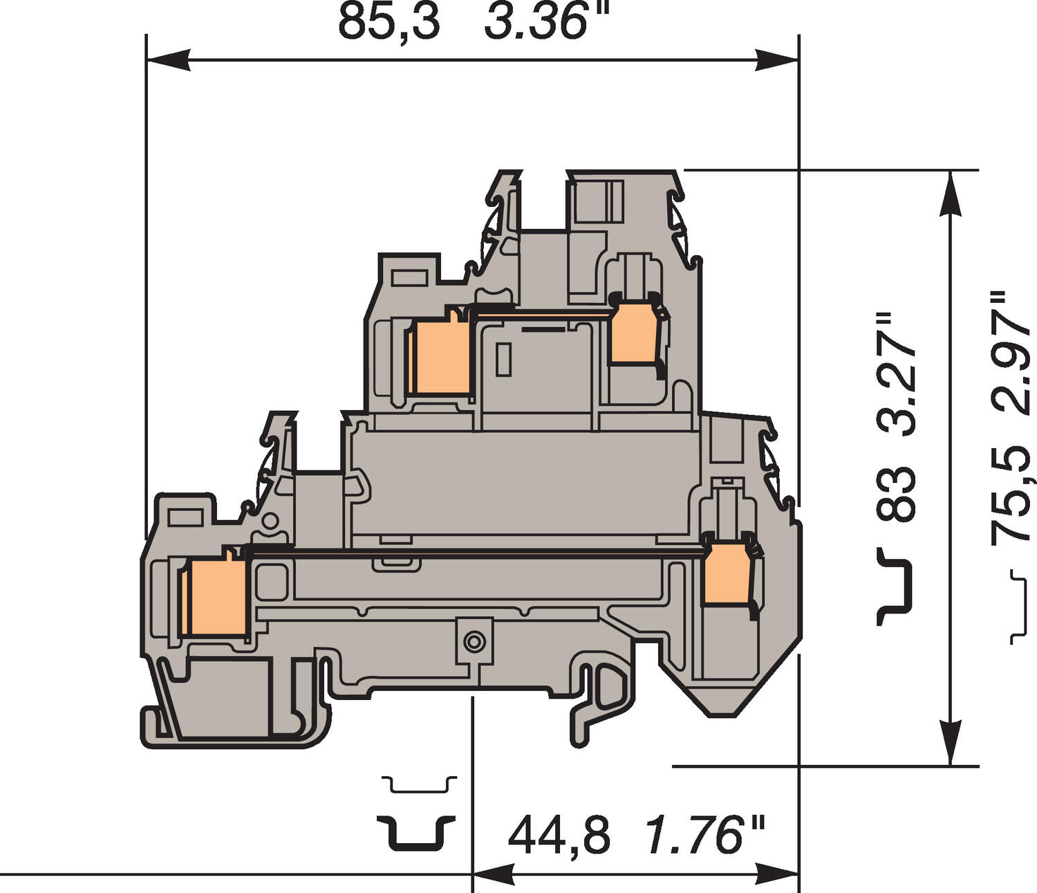 Illustration on ADO-Screw for double deck block