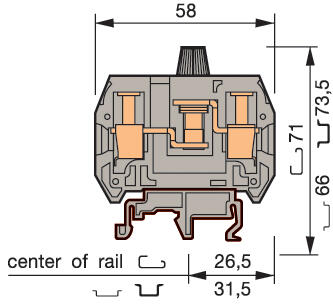 Illustration on fuse strip and heavy duty switch terminal block screw-screw