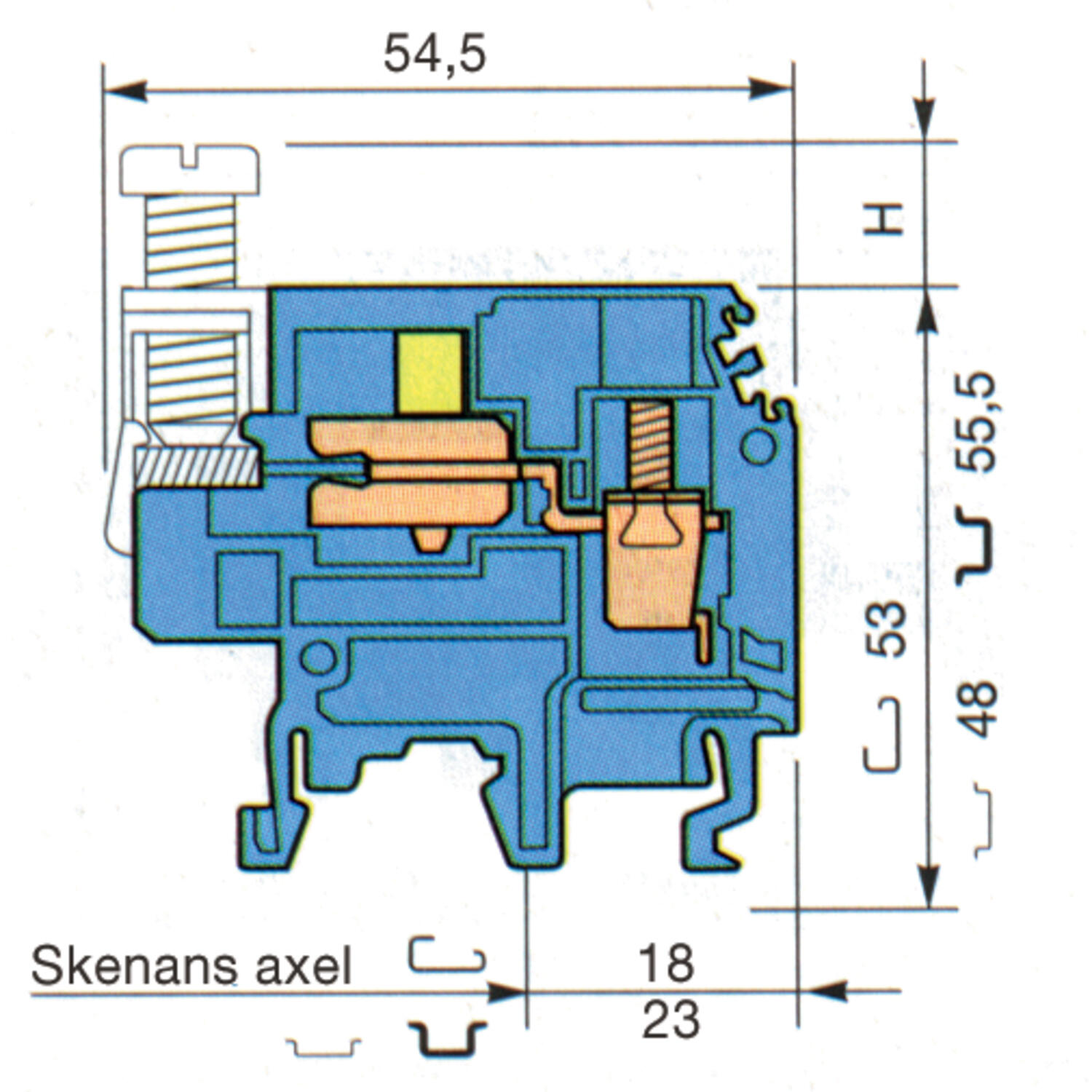 Illustration on heavy duty switch terminal block for neutral wire