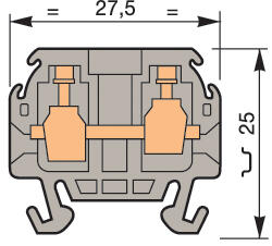 Illustration on miniature block, TS15-rail