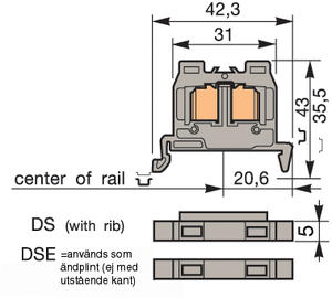 39949622 - DS1/5.ADO-ADO Mini TS35 0,22-1,00 mm²