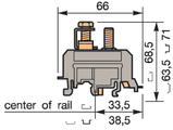 Illustration on power cable block with 1 screw terminal, type I