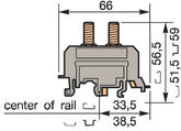 Illustration on power cable block with 2 studs, type I