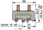 Illustration on power cable block with 2 studs