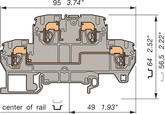 Illustration on terminal block, spring terminal block for double deck block and TS35-rail