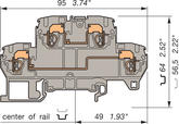 Illustration on terminal block, spring terminal block for double deck block and TS35-rail