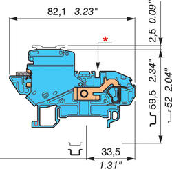 Illustration on terminal block, spring terminal block for heavy duty switch zeroblock and TS35-skena