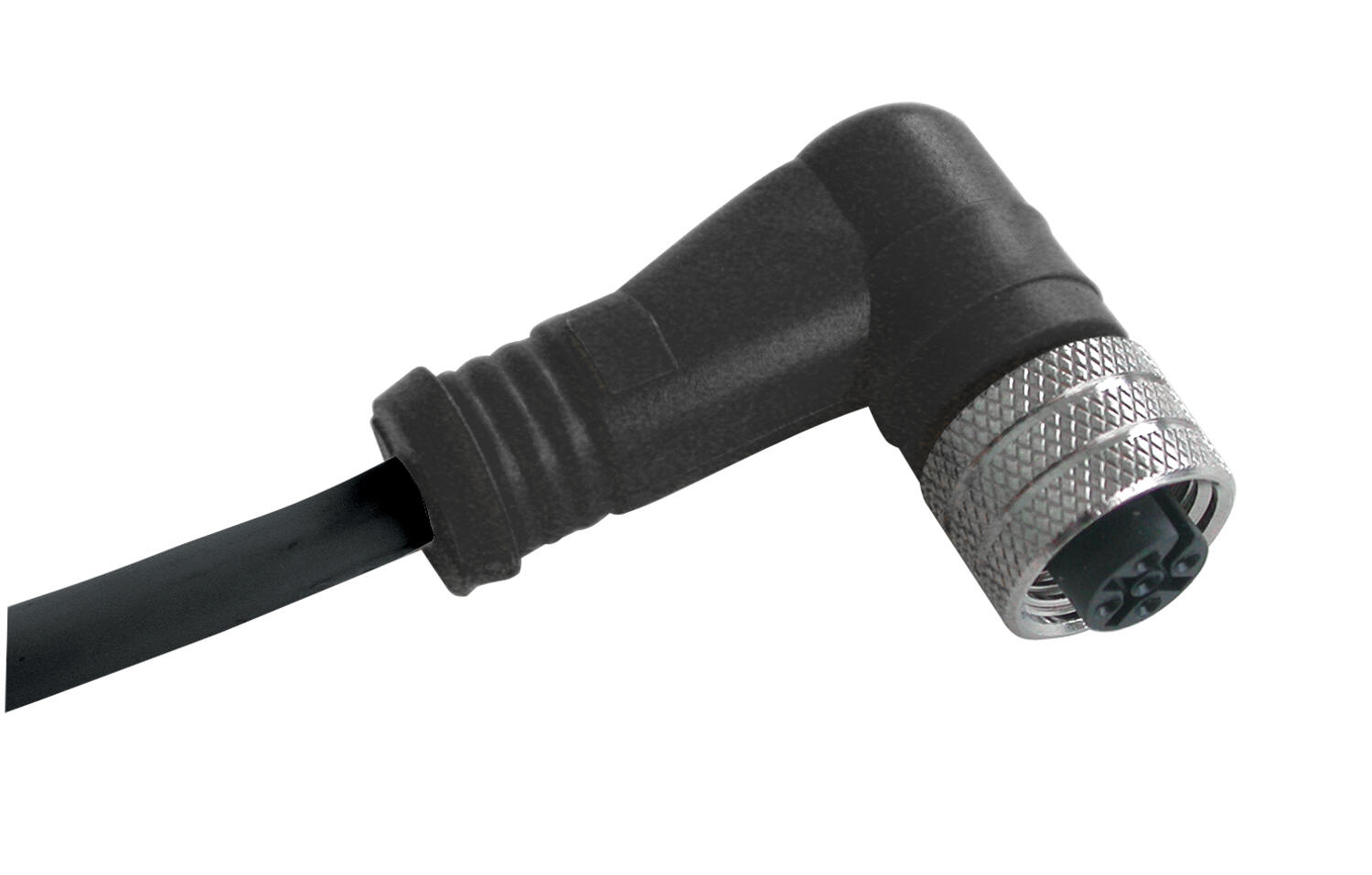 M12 fully groated cable, angled female