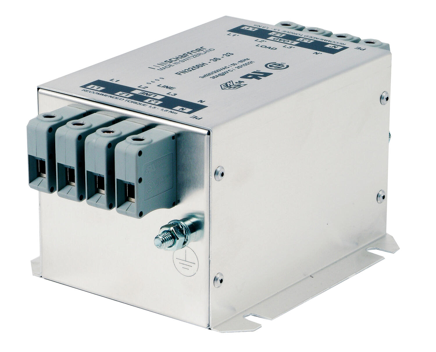 Mains filter 3-phase+N series FN3256