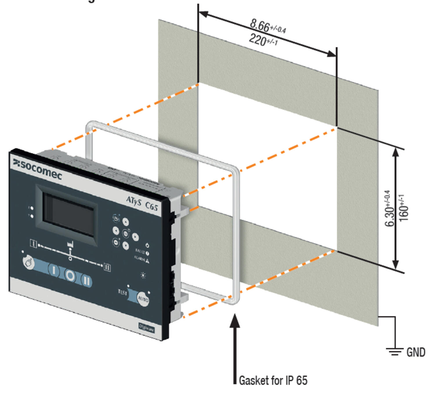 Socomec IP 65 tesnenie pre ATyS C55,65  
Výstup: 16090001