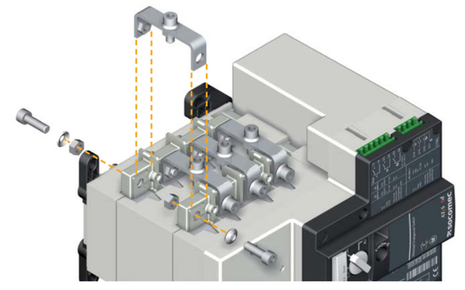 Socomec Prepojovacie pásky 1600 A 4-pólové  
Výstup: 41094160