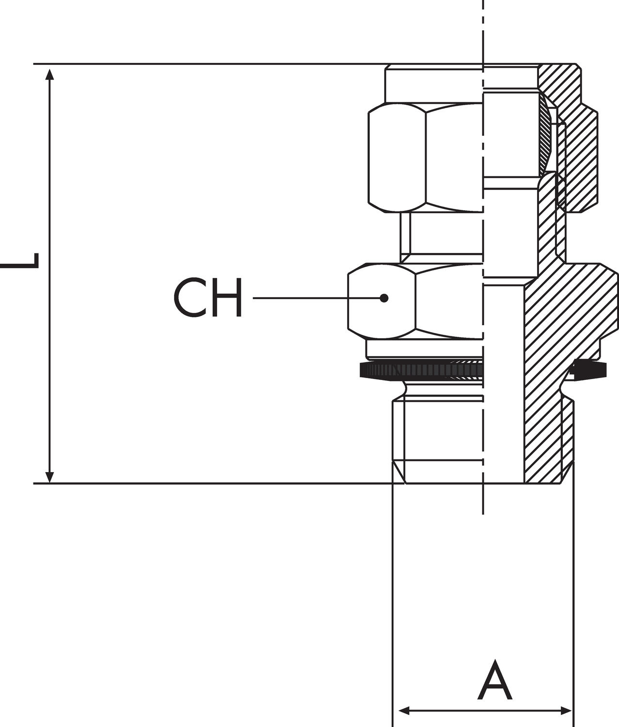 Straight connection, external cylindrical tap