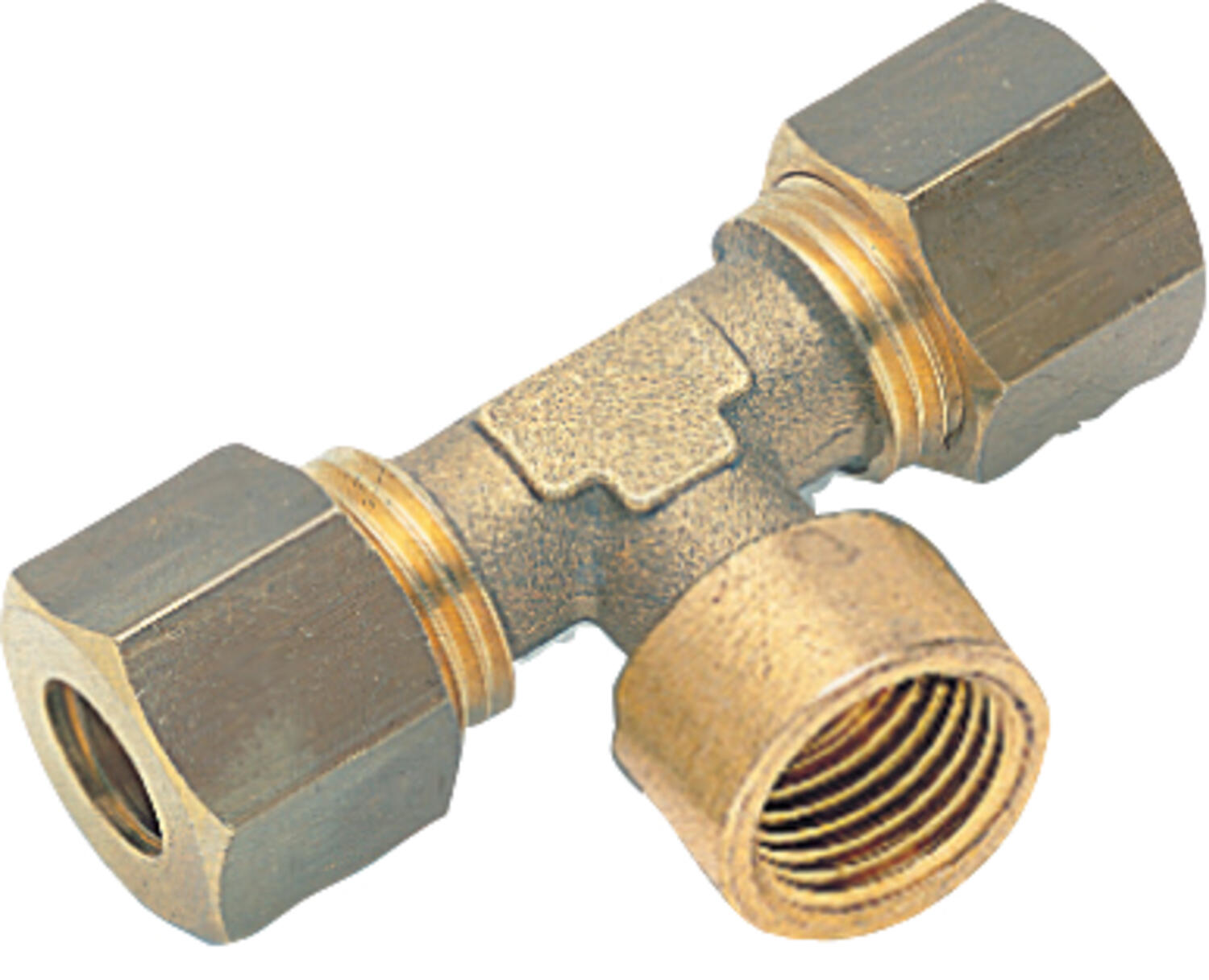 T-connection, external conic tap on centre stem