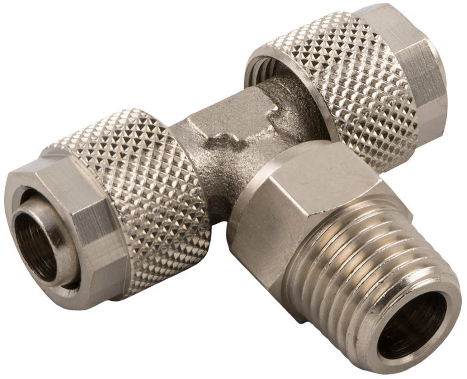 Turning T-connection, external conic tap